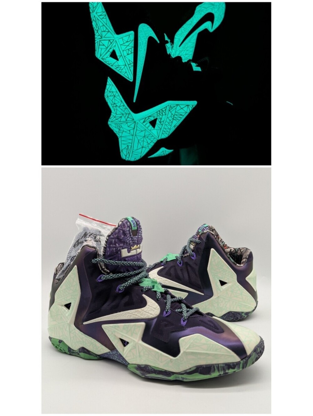 Nike LeBron 11 Nola Gumbo League Gator King Mens Size 10 Green Glow 647780-735
